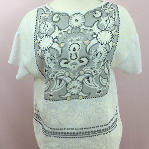 NEAR NEW ZARA EMBROIDERED COTTON PULL OVER
